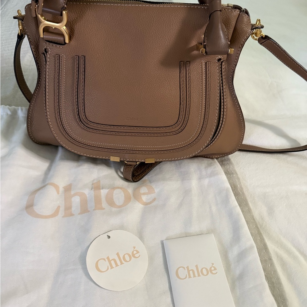 Chloe Nut Leather Shoulder Bag